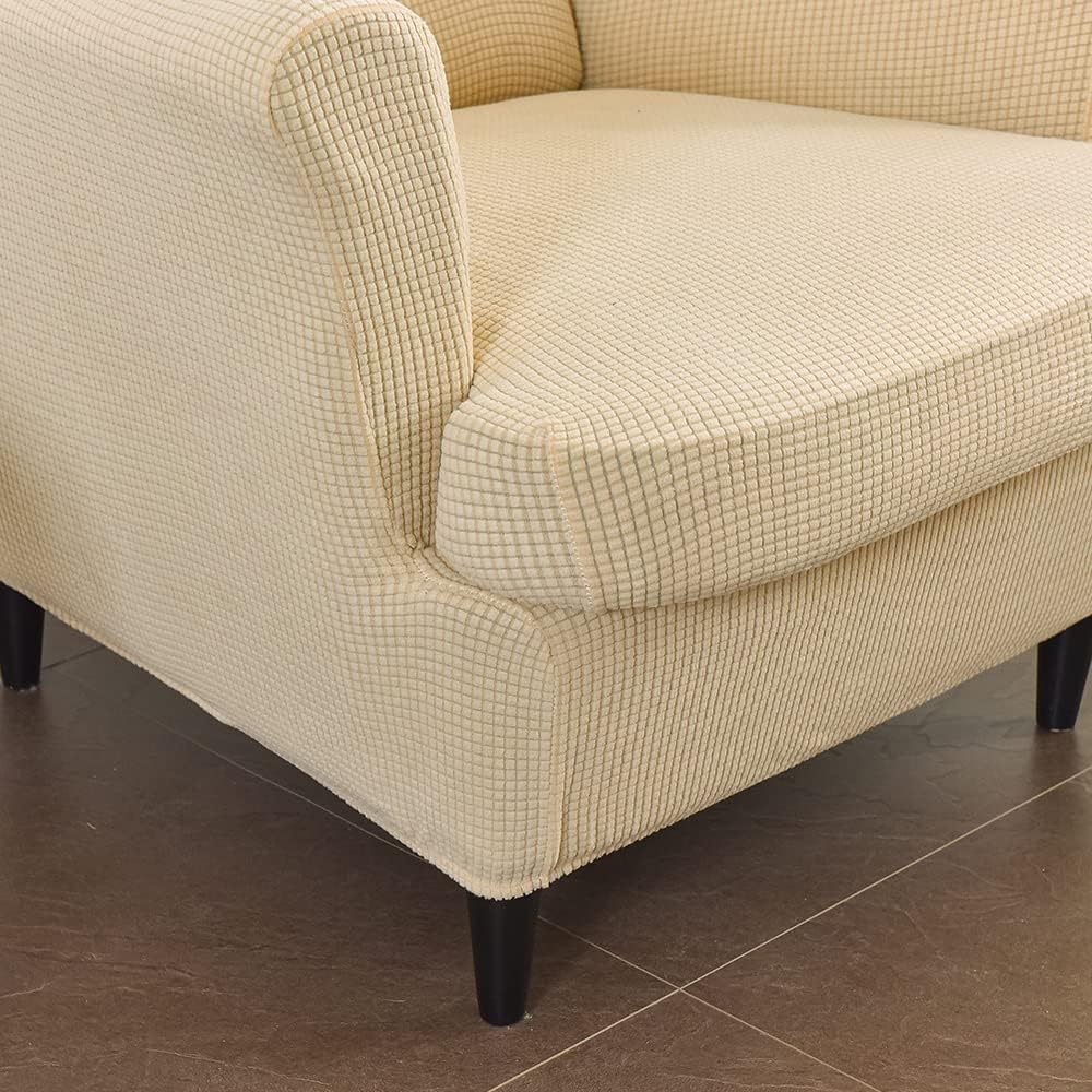 CHNSHOME Wing Chair Slipcovers Beige