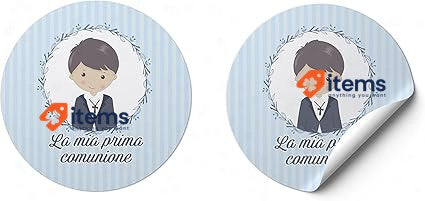 NAÏZAYA 70 First Communion Baby Stickers For Favors - Na Sticker Child Lettering