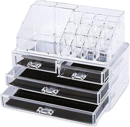 GC GLOBALCOMMERCE Makeup Organizer for Make Up with 4 Drawers Bathroom