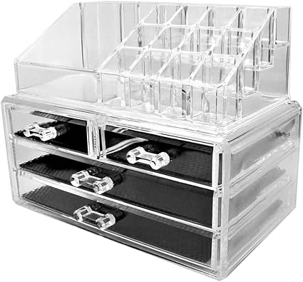 GC GLOBALCOMMERCE Makeup Organizer for Make Up with 4 Drawers Bathroom