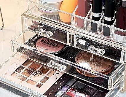 GC GLOBALCOMMERCE Makeup Organizer for Make Up with 4 Drawers Bathroom