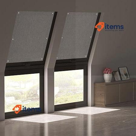 WOLTU Thermal Skylight Roller Blind Material With Suction Cups Beige 96 X 120 Cm