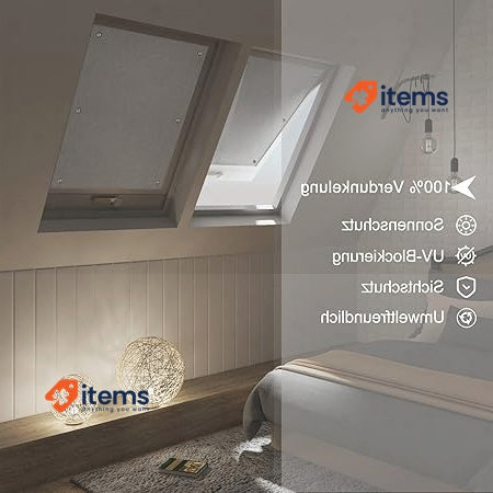 WOLTU Thermal Skylight Roller Blind Material With Suction Cups Beige 96 X 120 Cm