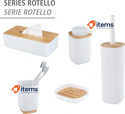 WENKO Rotello Cosmetic Tissue Box With Bamboo Lid 24×7.5×12.7 Cm - 12.7CM