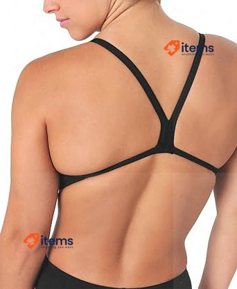 ARENA Women's Solid Team Maxlife Challenge Back One Piece Swimwear Black Sports