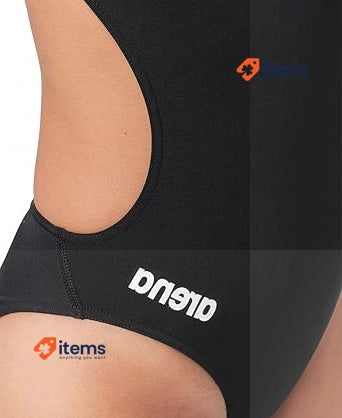 ARENA Women's Solid Team Maxlife Challenge Back One Piece Swimwear Black Sports