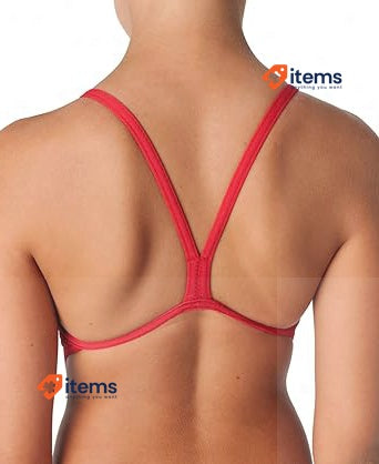 Arena Solid Challenge Team Junior Girl's One - Piece Swimsuit Size 8.5 Red 50+