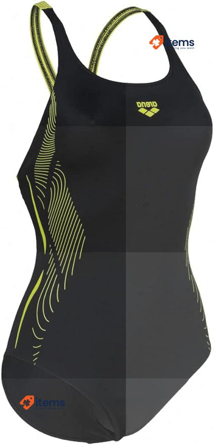 ARENA Women's Swimsuit Graphic Backed One Piece Black Swim Pro Back Swimwear