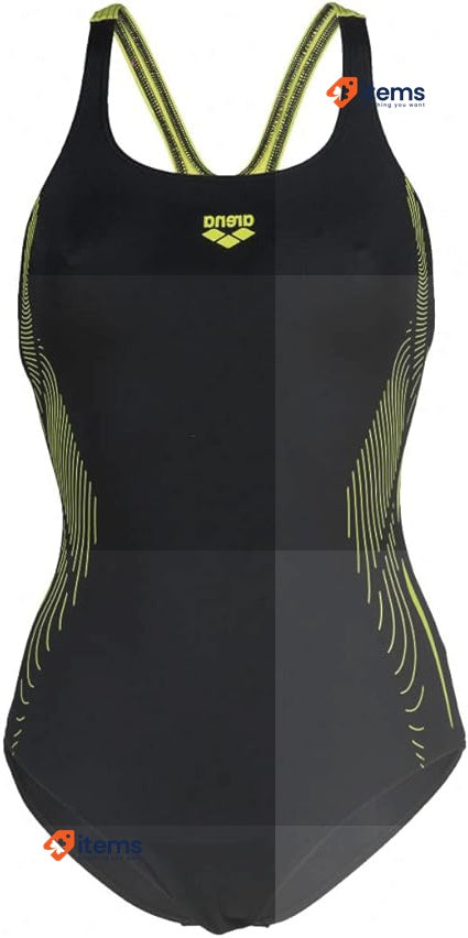 ARENA Women's Swimsuit Graphic Backed One Piece Black Swim Pro Back Swimwear