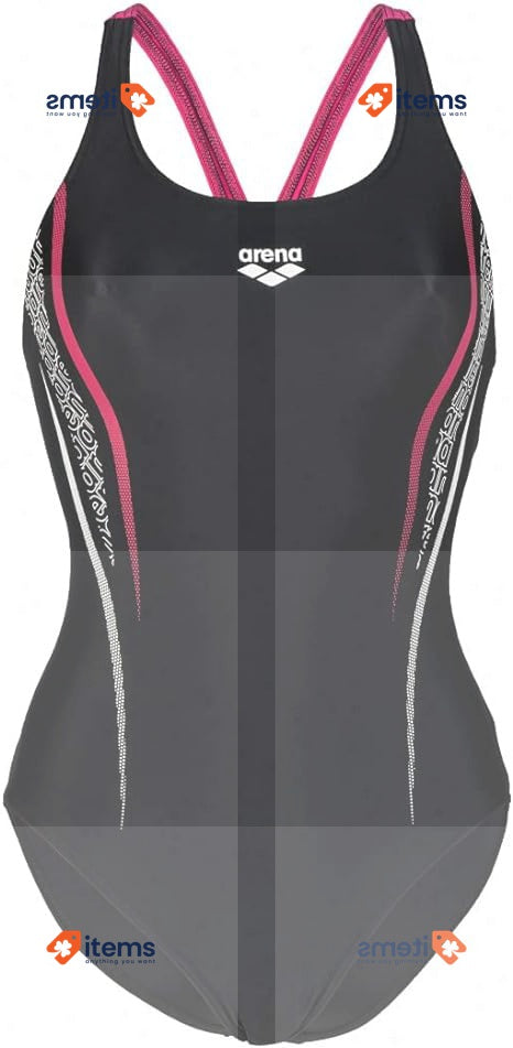Arena Women's Swimsuit V Back Black - Freak Rose 42 EU Swimwear Swimming Graphic