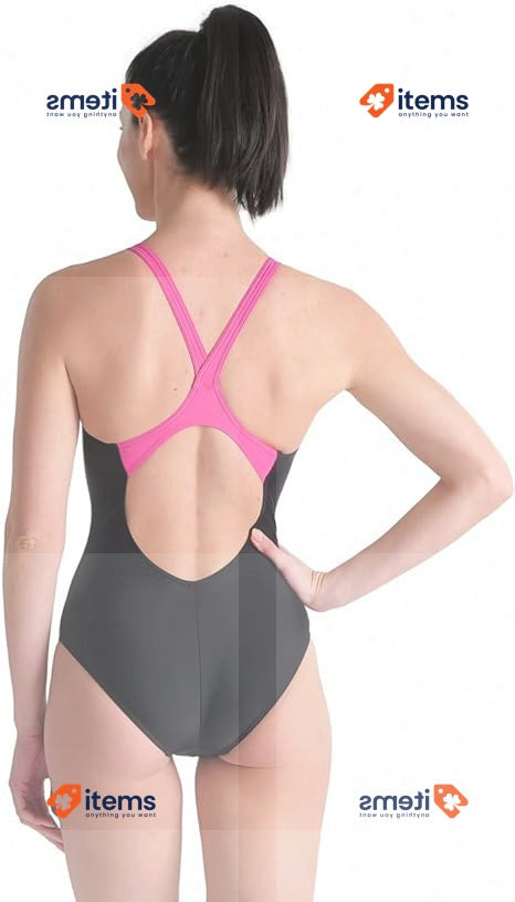 Arena Women's Swimsuit V Back Black-freak Rose 42 EU