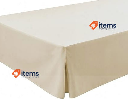 Easycosy - Base Platform Valance Sheet Box Beige 135x190/200cm 200 CM, CM 135 cm