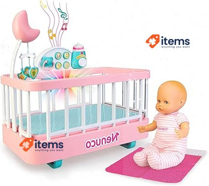 Nenuco Good Sleep Cradle With Baby Doll, Crib, And Accessories 700017203