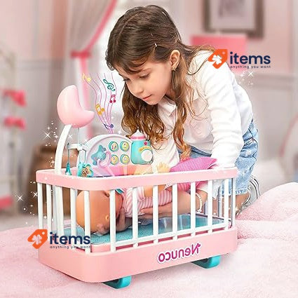 Nenuco Good Sleep Cradle With Baby Doll, Crib, And Accessories 700017203