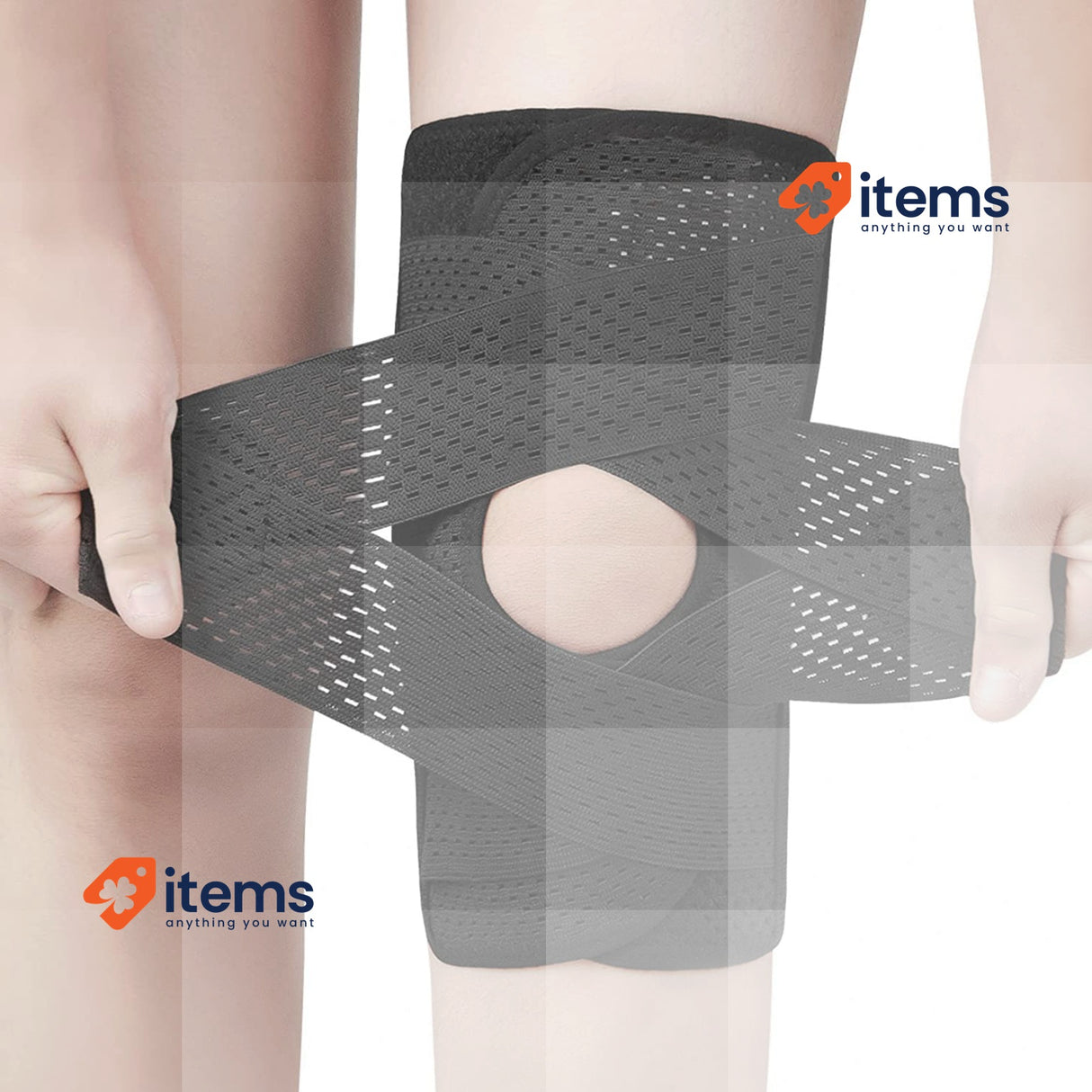 Knee Support, Knee Pads with Velcro Fastening and Patella Opening, Foldable