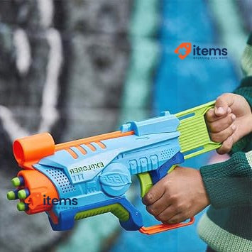 Nerf Elite Junior Explorer Easy-Play Toy Foam Blaster, Ages 6 & Up Hold Load