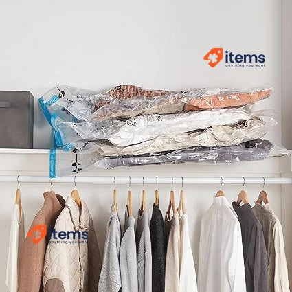 Amazon Basics Vacuum Compression Zipper Storage Bags with Hand Pump - 4 Pack