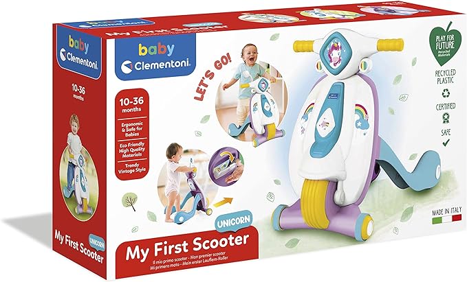 Clementoni 80515 My Unicorn First Step Scooter-Infant Toys 9 Months Multicolor