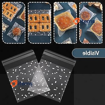 200 Pieces Cellophane Bags Clear Self - Adhesive Cookie Plastic Sweet Bakery Cm