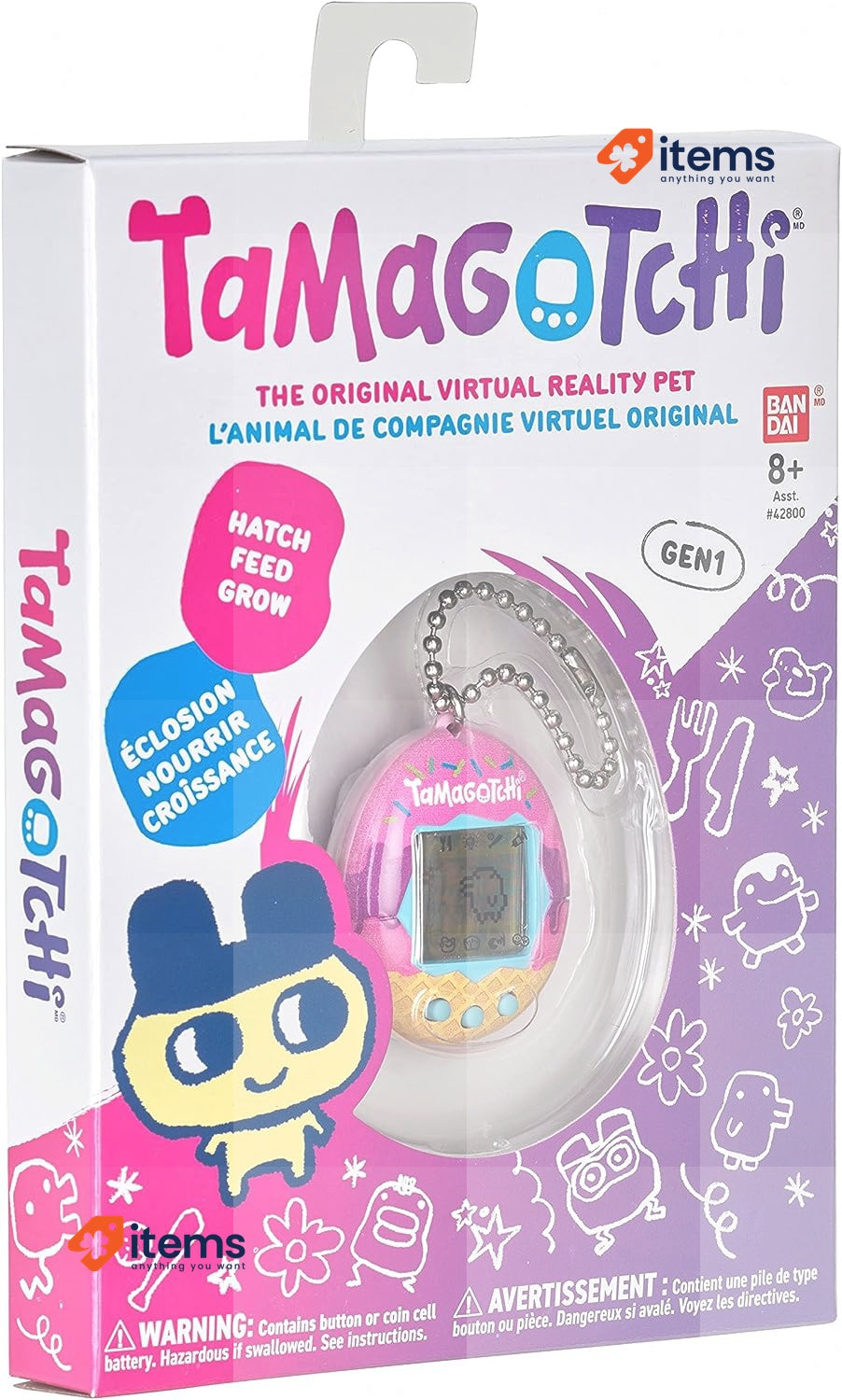 TAMAGOTCHI Original Bandai Ice Cream Toy Bandai Tamagotchi Shell Cyber 90s Kids