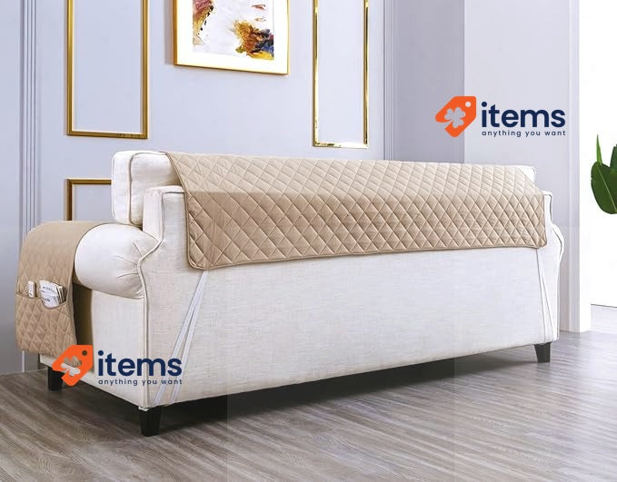 Sevi's Sofa Cover L Shape 300 Cm Waterproof Khaki Corner Reversible Stain Cats