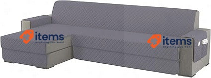 Sofa Cover L Shape 300 cm Grey sevi's sevi's Sofa Waterproof Corner Reversible