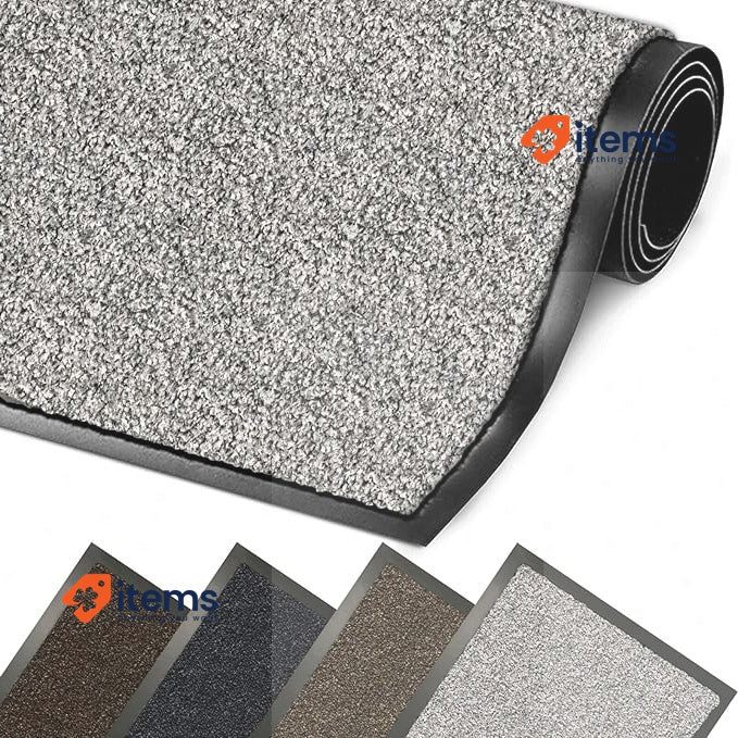 BLADO Cotton Door Mats Indoor - Non Slip Mat 50CM X 80CM, Grey 50 CM 80 Outdoor