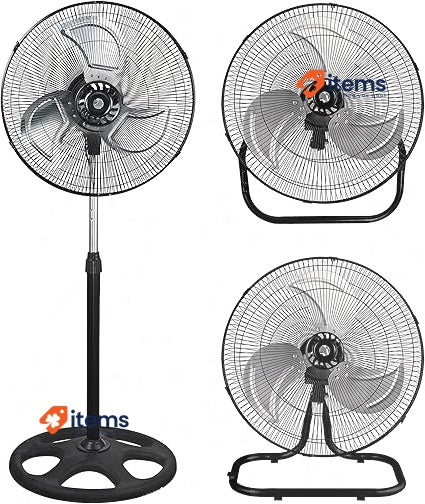 Melchioni Family MF1712TRIO 3 In 1 Industrial Fan Black/Steel Portable Fans