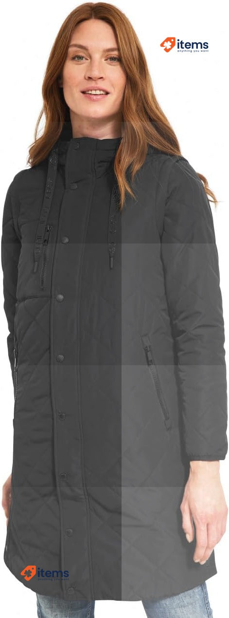 Cecil Women's 2 - In 1 Quilted Coat Black, M For Women B100725 2in1 Steppmantel