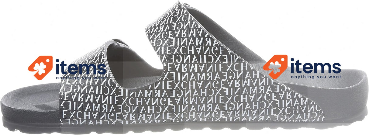 Armani Exchange Men's Allover Logo Pool Slide Sandal S526, Size 10.5 UK (44 EU)