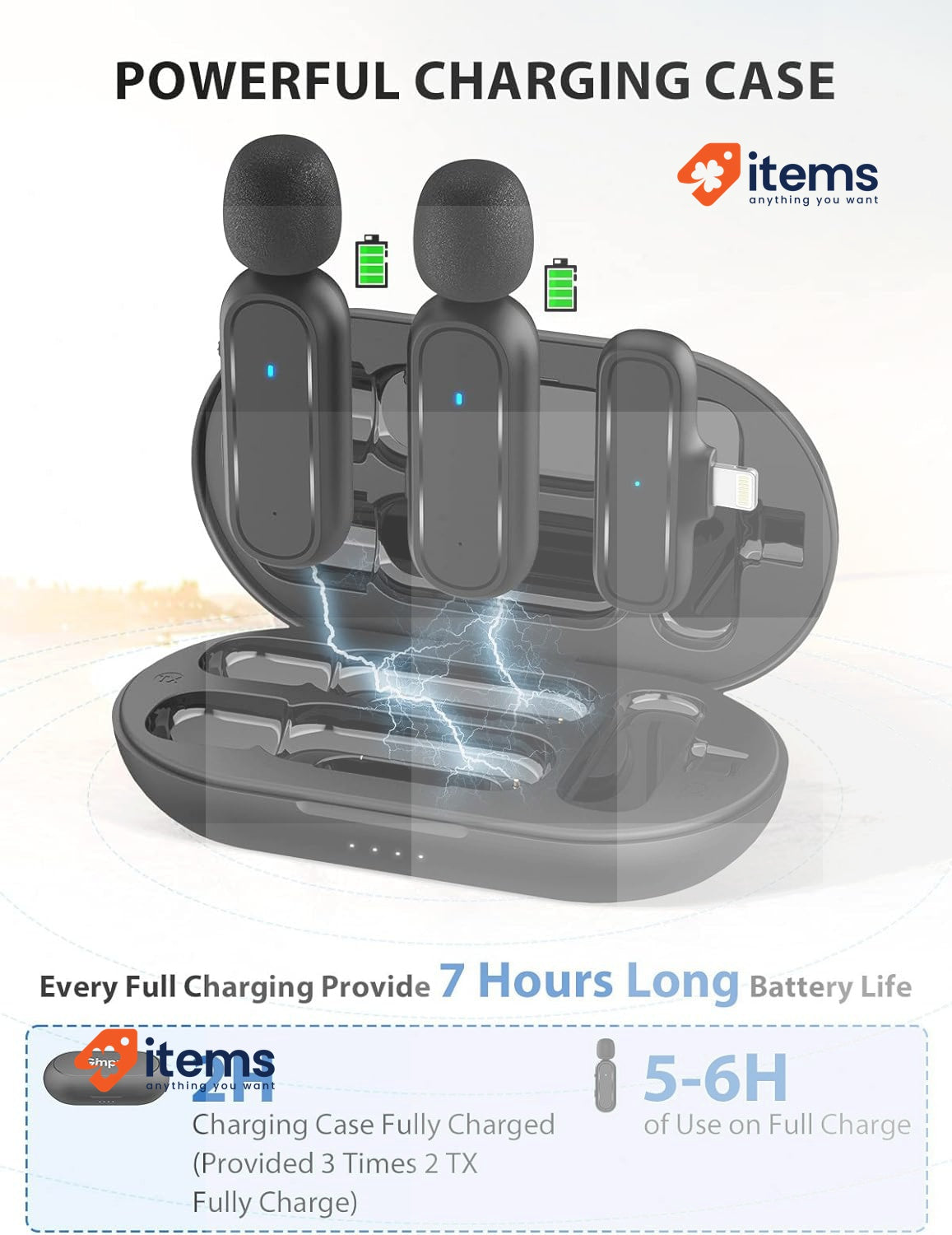 Gimpro Microphone With Charging Case Black Vlog Tiktok Ipad - Iphone Lightning