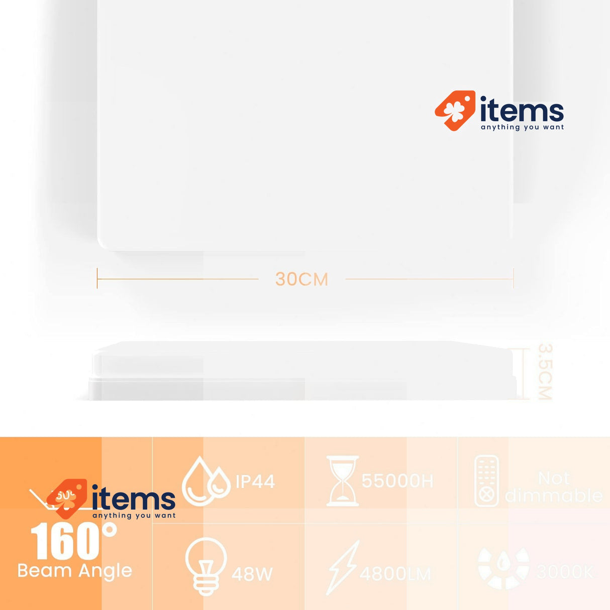 EASY EAGLE LED Fabric Lamp 48W 4800LM Modern Square Plafón Luz Led 3000K