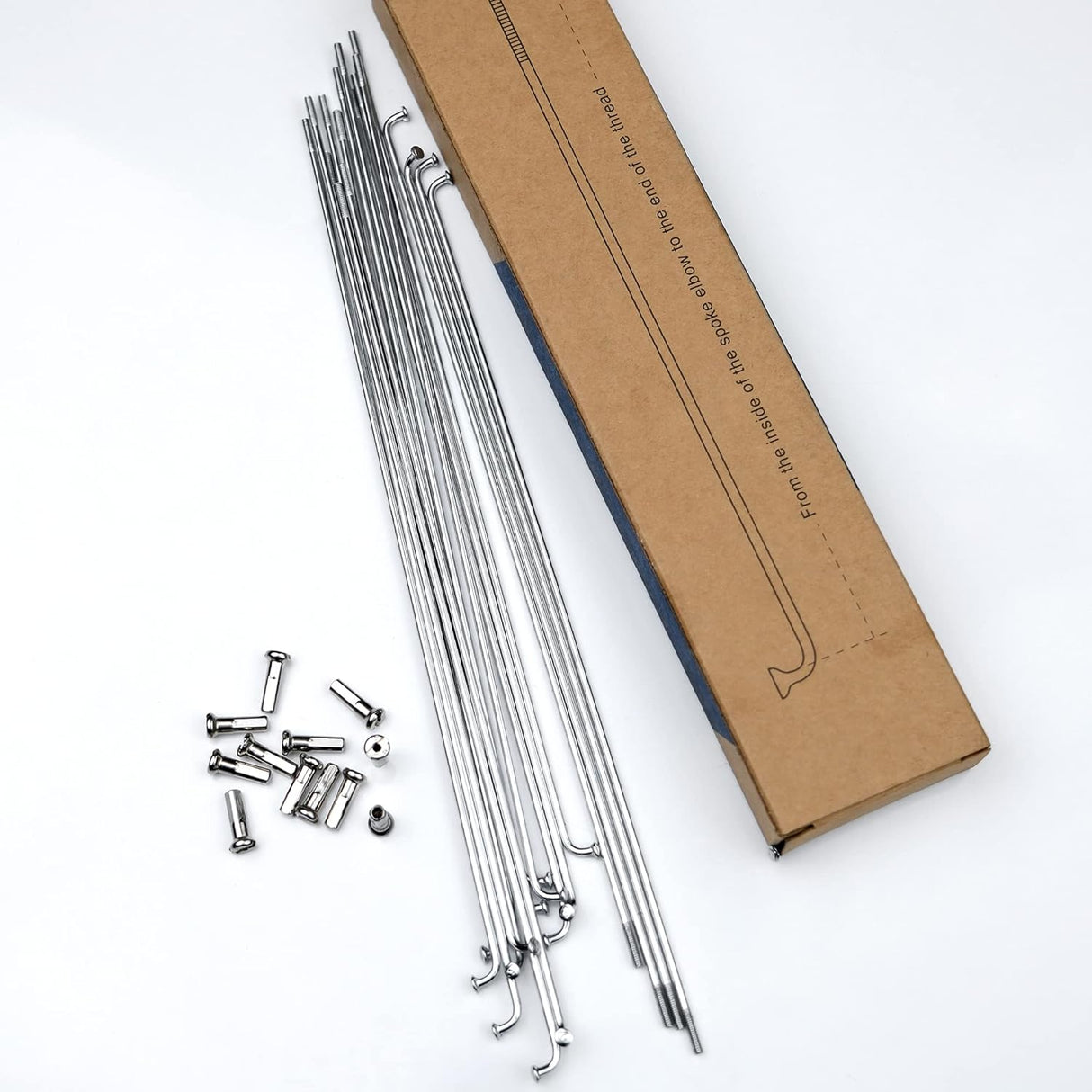 LUXU 36 Pieces 14G J Curved Stainless Steel Bicycle Spokes (230-269mm)