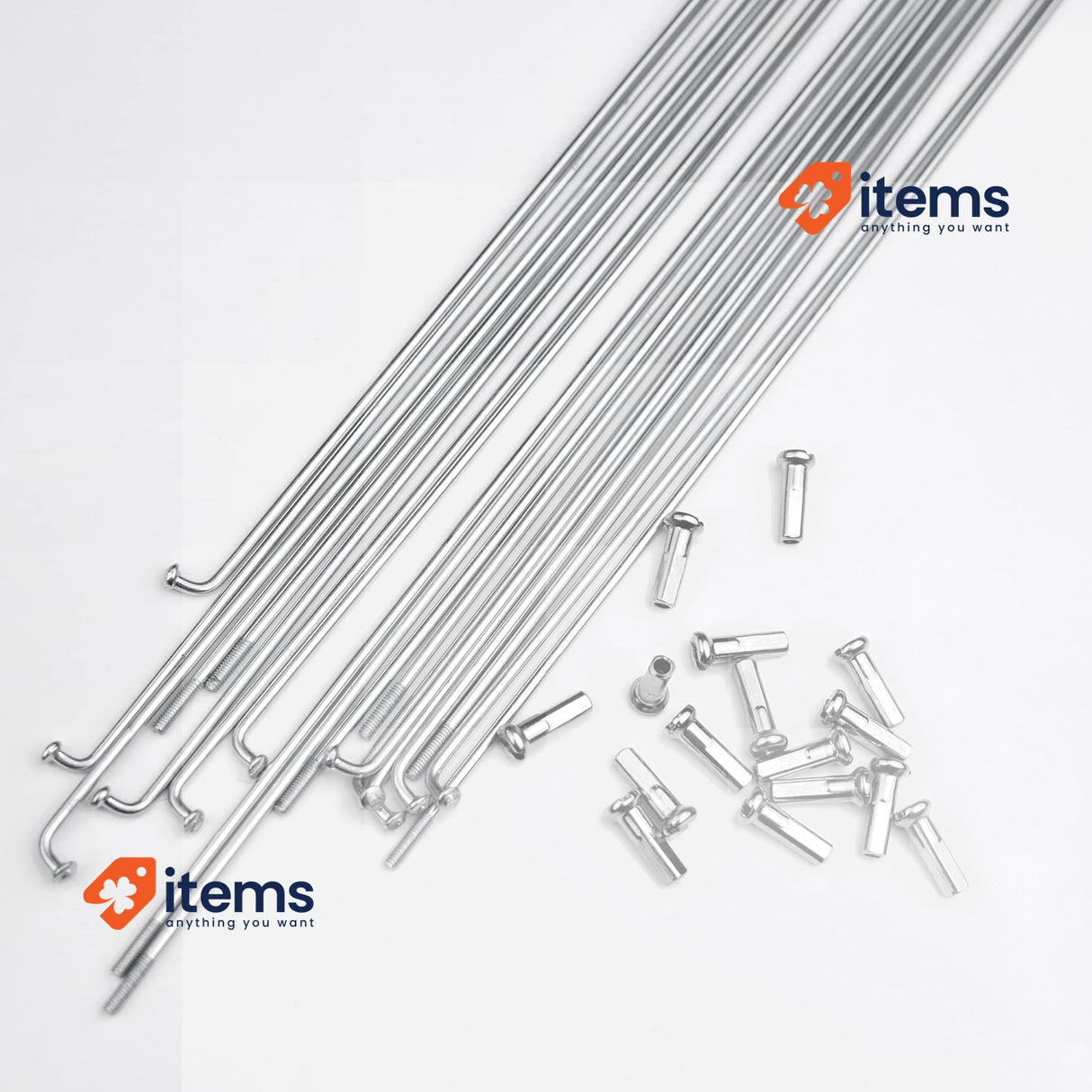 LUXU 36 Pieces 14G J Curved Stainless Steel Bicycle Spokes (230 - 269mm) 14 G