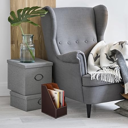 Relaxdays Filing Cabinet, Artificial Leather, 2 Compartments Black