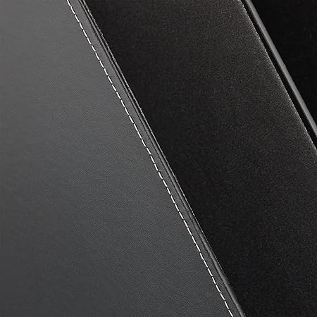 Relaxdays Filing Cabinet, Artificial Leather, 2 Compartments Black