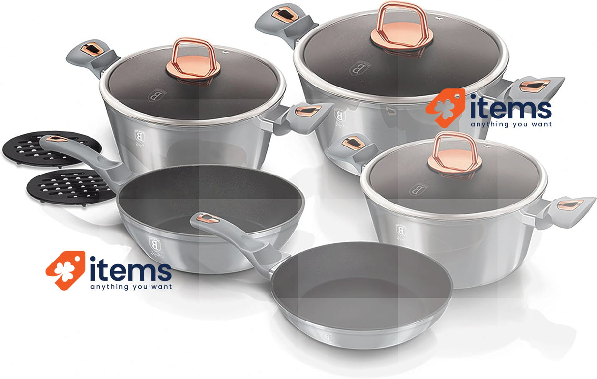 Berlinger Haus Moonlight Induction Cookware Set of 10 Pieces Grey Non-Stick 3