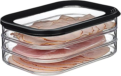 Mepal Meat Fridge Storage Containers 3 Layers Black
