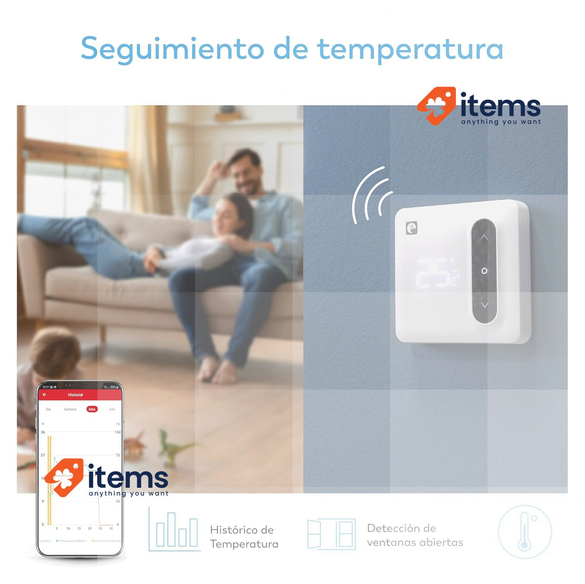 Garza Smart Wi - Fi Thermostat For Boiler & Heater With Adapter White, WiFi