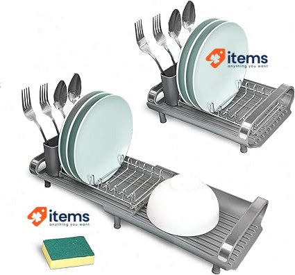 PLANETA CASA Dish Drying Rack - Folding Stainless Steel Drainer Extendable Board