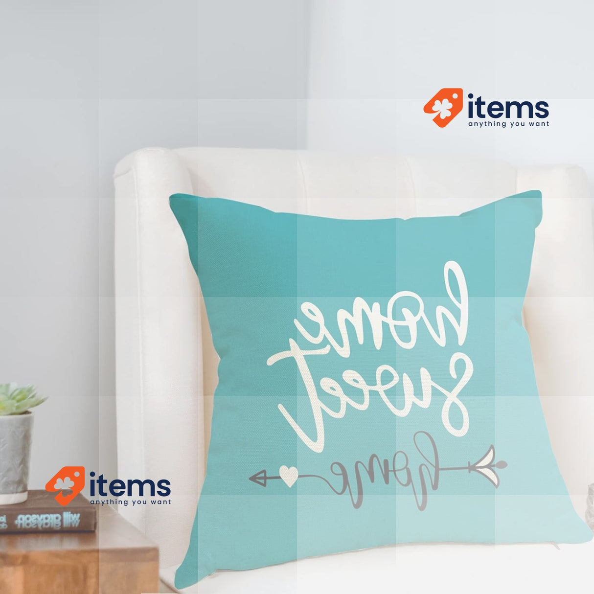 ZWJD Cushion Cover 50 X Cm Blue Set Decorative Covers Outdoor Linen Sofa 50 cm