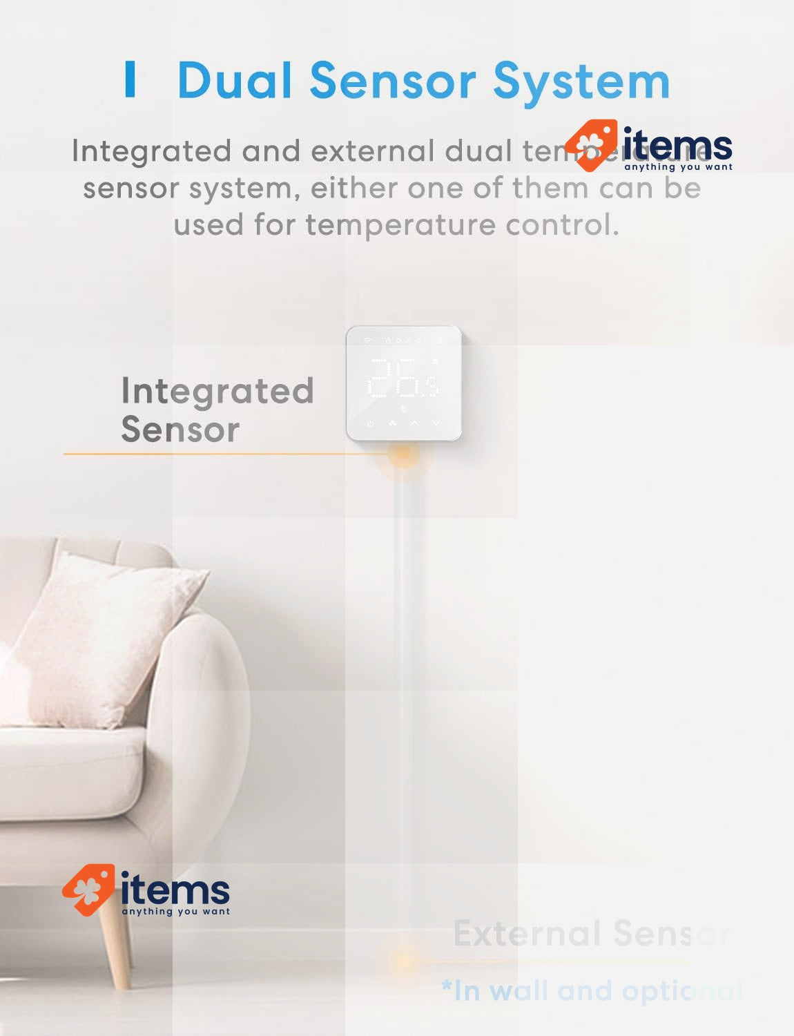 Meross Wifi Smart Thermostat For Boilers, Wall Heating Gas/Water Compatible LED