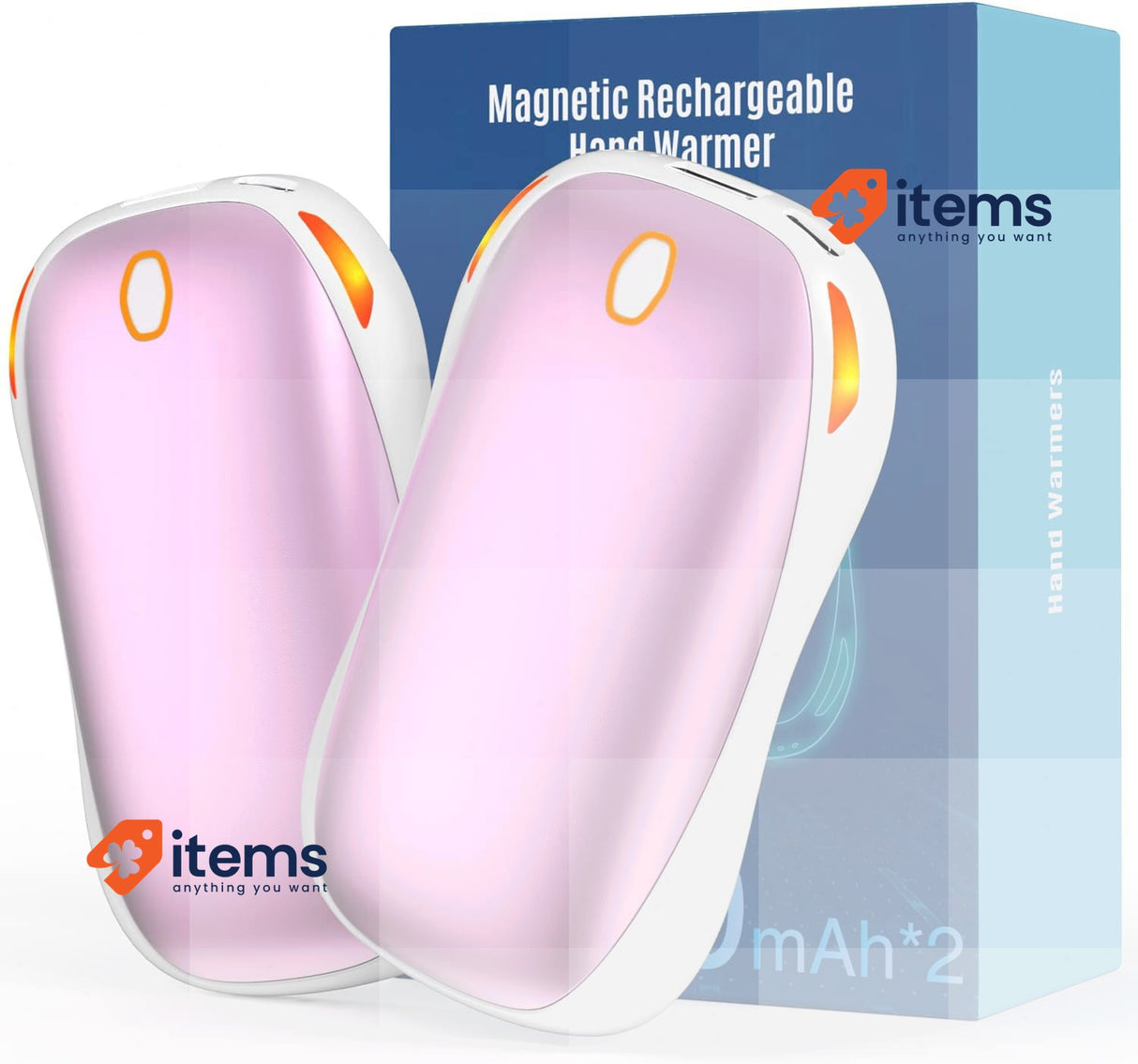 Gabless Rechargeable Hand Warmer 10000mAh 3 Kinds Of Temperature Pink Electric