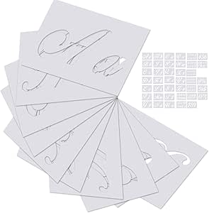 Auspcers 40pcs Letter Stencils, Plastic Stencils Vintage Letters