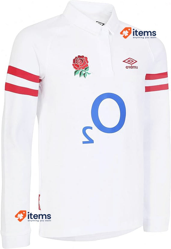 Umbro Unisex England Home Classic Jersey LS Jnr Jersey/Kit Official Licensed YM