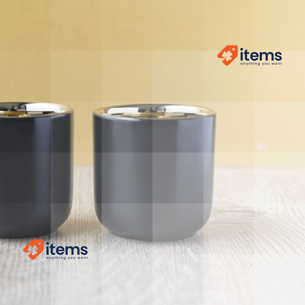 La Cafetière Double Walled Ceramic Espresso Mugs, Set of Two, 70ml, Black