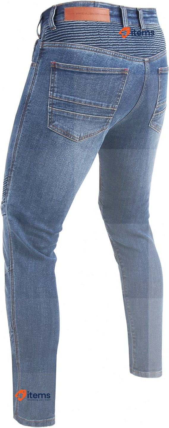 Rebelhorn Eagle 3 Motorcycle Jeans Men Size 32W 34L Slim Fit Blue - 32 W 34 L