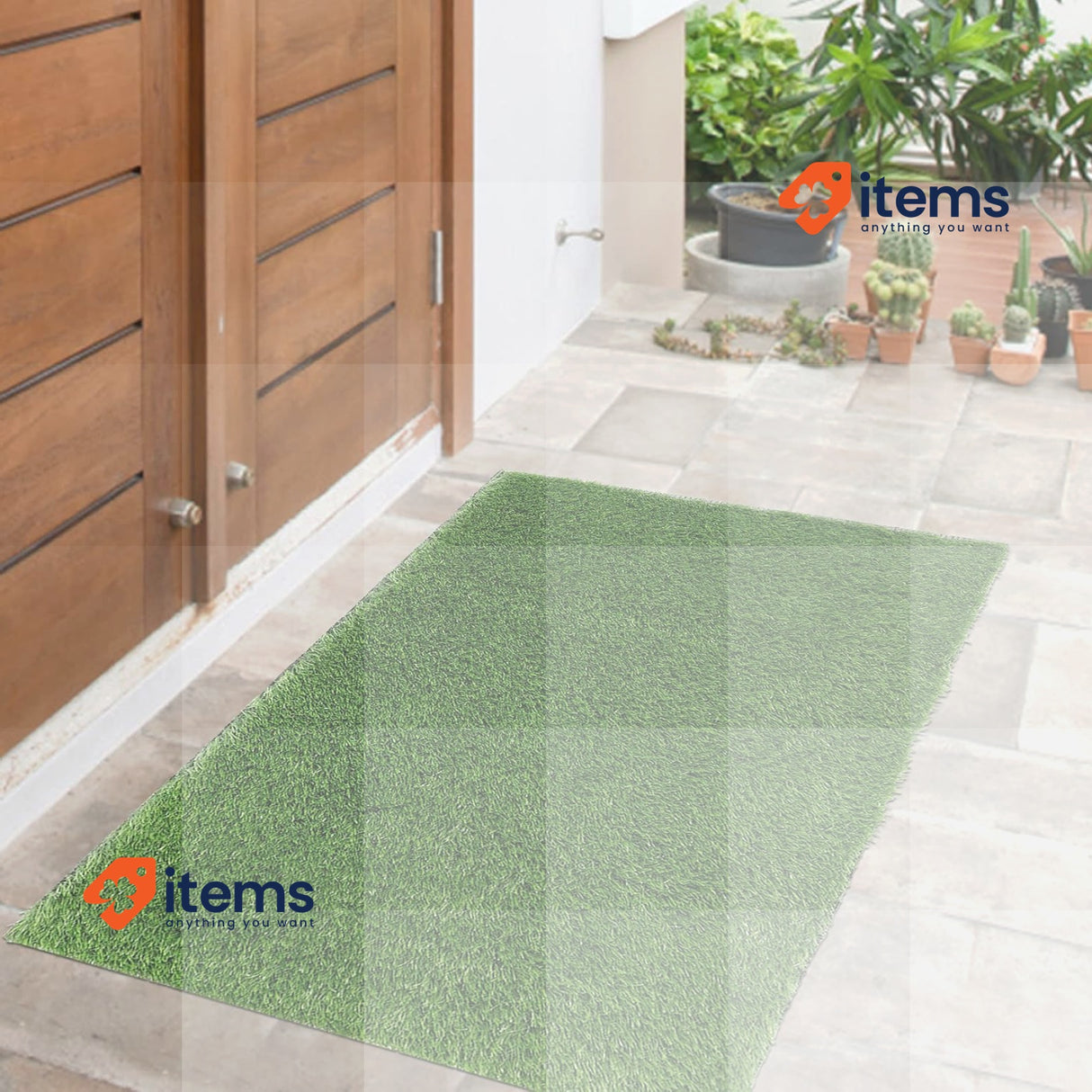 famibay Artificial Grass Door Mat Outdoor Doormats Dirt Trapper Non Slip