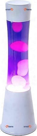 "FISURA - Purple and White Lava Lamp" White Base, Purple Liquid and White Spare