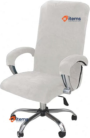 LIFEDX Velvet Plush Office Chair Cover with Armrest XL